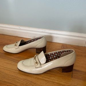 White Chique Loafer, 60s, low-heel, cream color